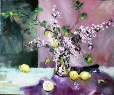Tableau de Mick-Droux : Prunus et citron