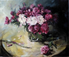 Tableau de Mick-Droux : les pivoines de Camille 1