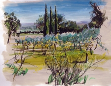 Tableau de Mick-Droux : Cyprès à la Lignasse