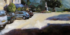 Tableau de Mick-Droux : Jarzy place de l'église