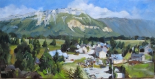Tableau de Mick-Droux : La Féclaz vue du monument aux morts