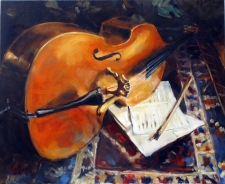 Tableau de Mick-Droux : la contrebasse