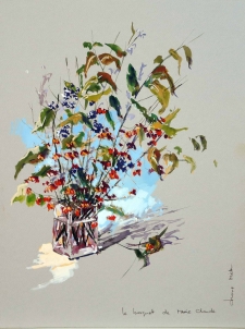 Tableau de Mick-Droux : le bouquet de Marie Claude