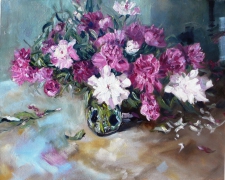 Tableau de Mick-Droux : Les pivoines de Camille