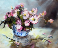 Tableau de Mick-Droux : Les roses de Noël