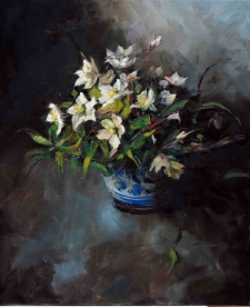 Tableau de Mick-Droux : roses de Noel de C.