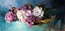 Tableau de Mick-Droux : pivoines cueillies