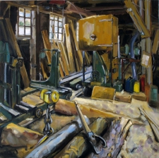 Tableau de Mick-Droux : Scierie à Ecole en Bauges